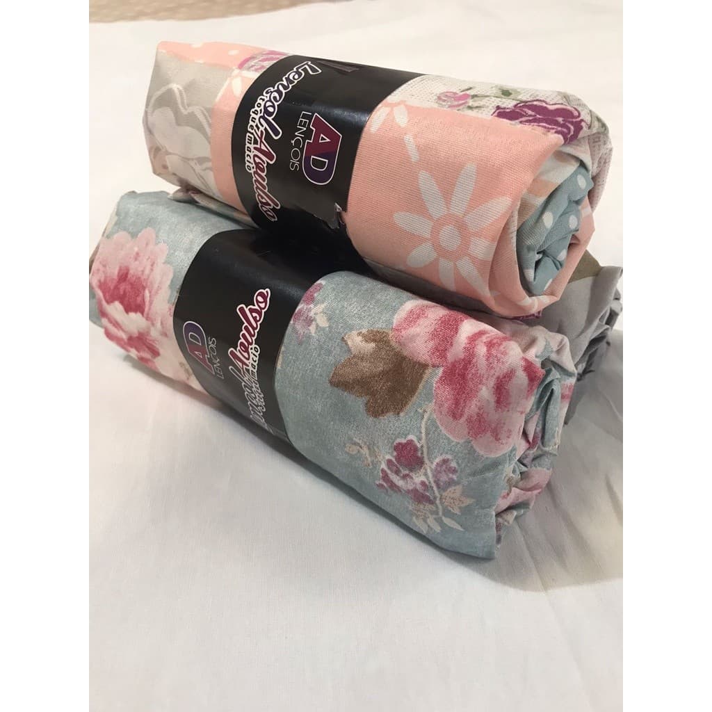 Lençol avulso casal box 1,38 x 1,98 x 25 cm com elástico em toda a volta 100%poliéster estampado
