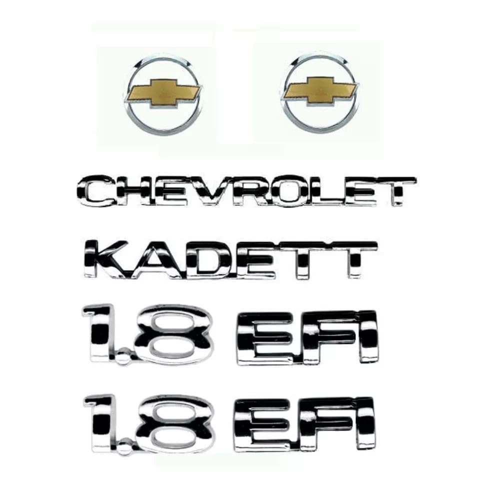 Kit Emblemas Chevrolet Kadett 1.8 Efi C/ Gravata Grade Mala.