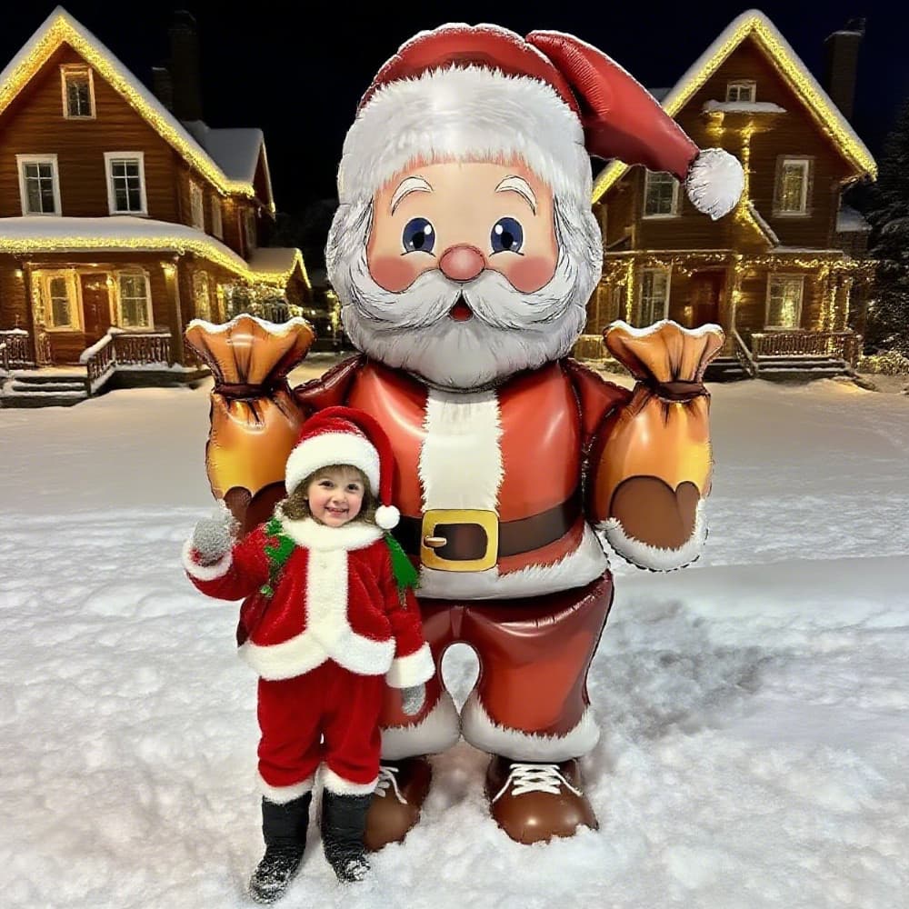 Novo Balão De Natal Gigante Em Pé Papai Noel Boneco De Neve Elk Folha Para Ano Decorações De Festa Foto Adereços