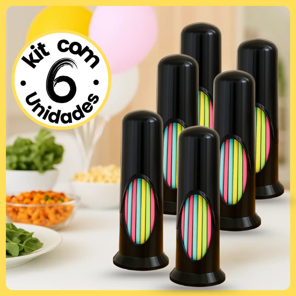 Kit 6 Porta Canudos Plástico Simples Lanchonete Restaurante Boteco Bares Sorveteria