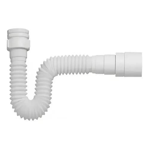 Sifão sanfonado Paradise ajustável tubo multiuso universal 70cm cor branco