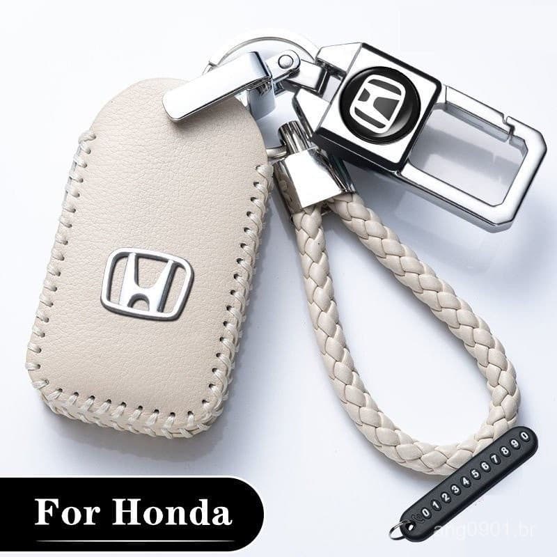 Acessórios de Capa de Chaveiro para Honda City Civic BRV HRV CRV Type R WRV ACCORD Odyssey Moda Metal Couro para Carros
