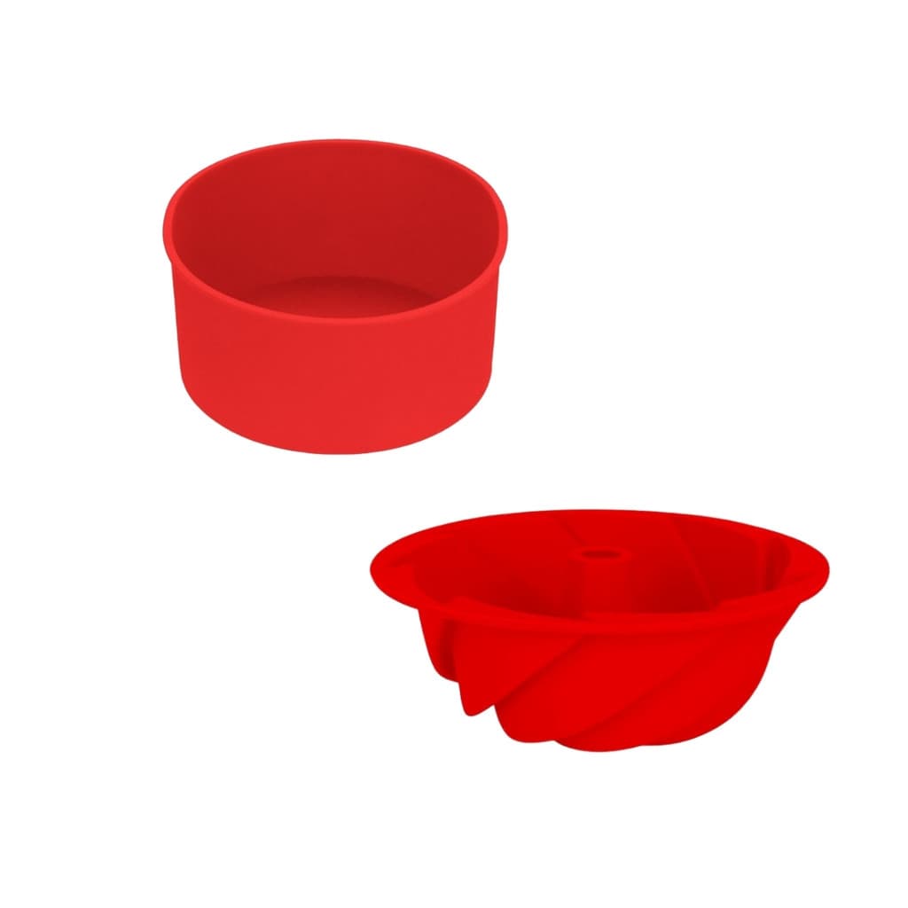 Kit 2 Formas Silicone Espiral + Redonda  formas, silicone, espiral, redonda, 16cm, antiaderente, flexível
