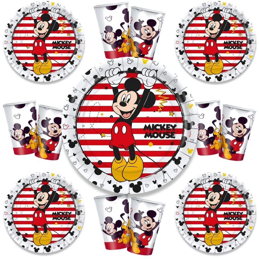 Kit Festa Mickey Mouse Aniversário Infantil 8 Copos 8 Pratos Disney