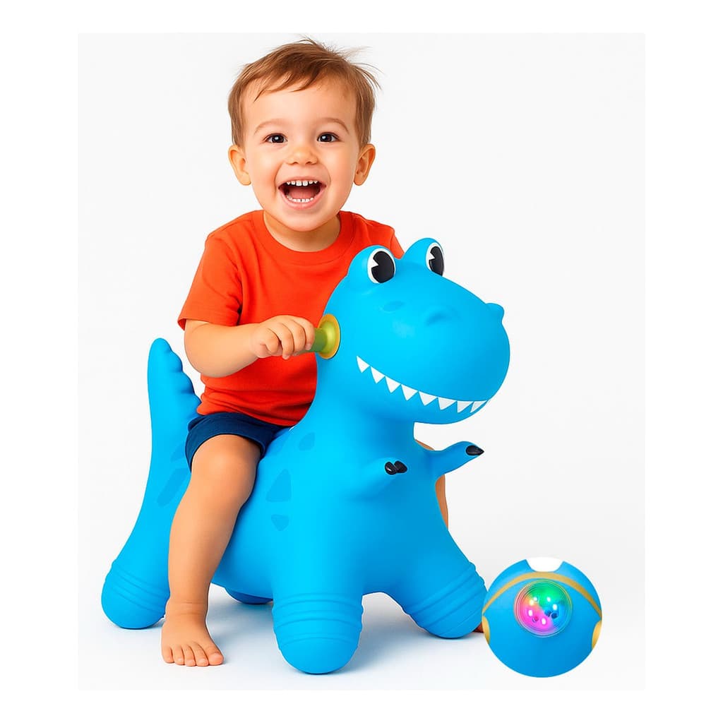 Dinossauro Inflável Pula Pula Upa Upa Com Luz Som Infantil Crianças para de 2 á 4 anos