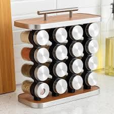 Conjunto 16 Potes Porta Vidro Frasco Conserva Porta Temperos Aço Inox Organizar Cozinha