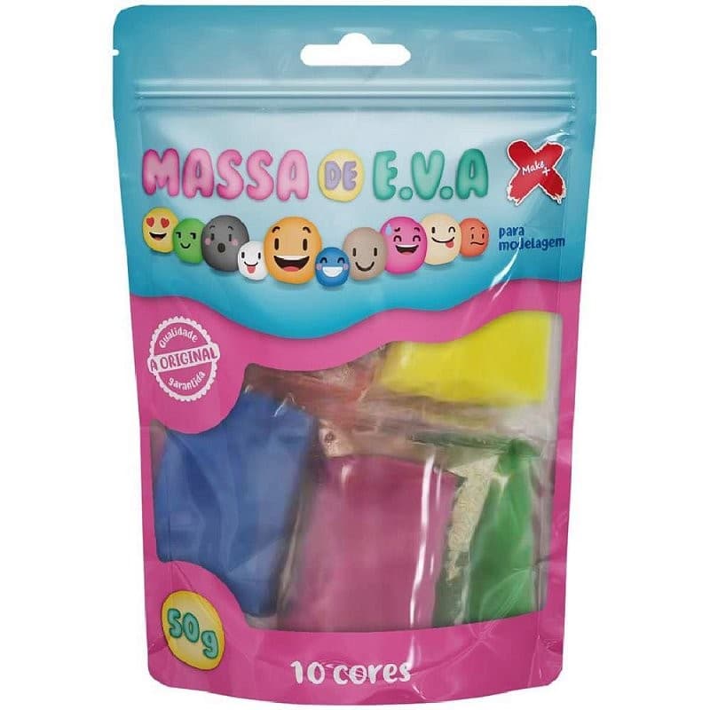 Massa de EVA 10 Cores Sortidas para  Artesanato 50G