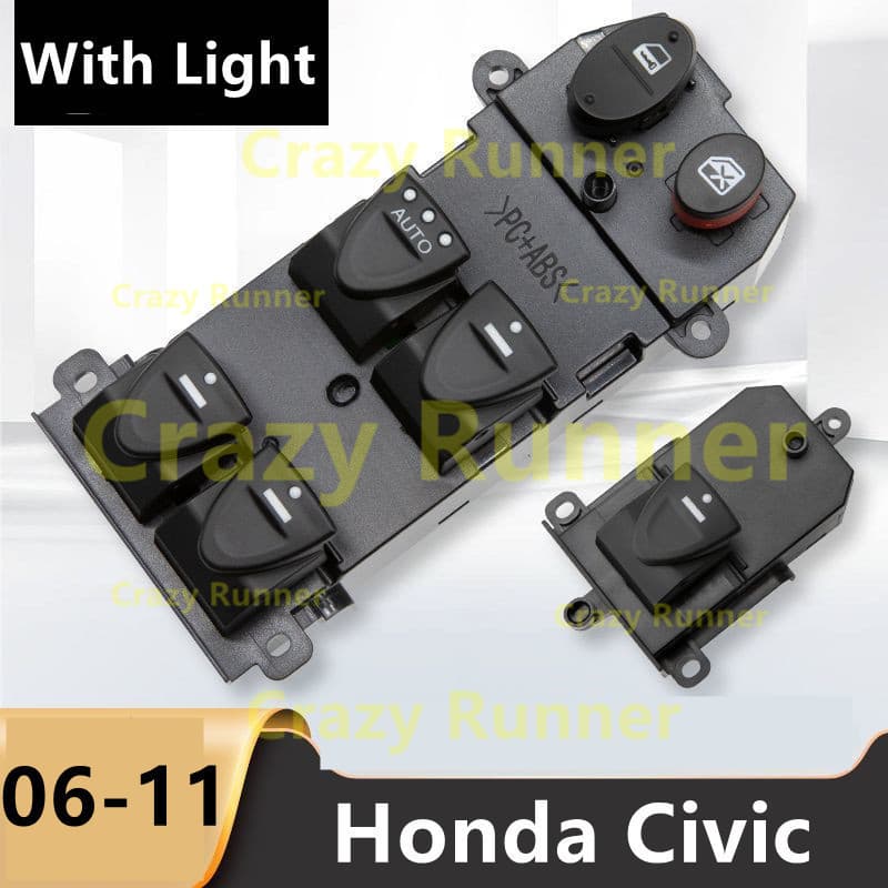 Interruptor De Janela De Energia Do Motor Dianteiro Esquerdo Para Honda Civic FD 2006-2011