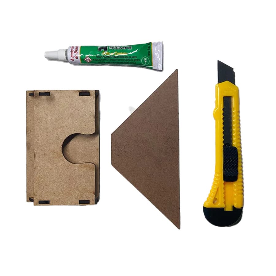 Kit Instalação Gabarito e Cola P/ Rodapé EVA Até 10Cm