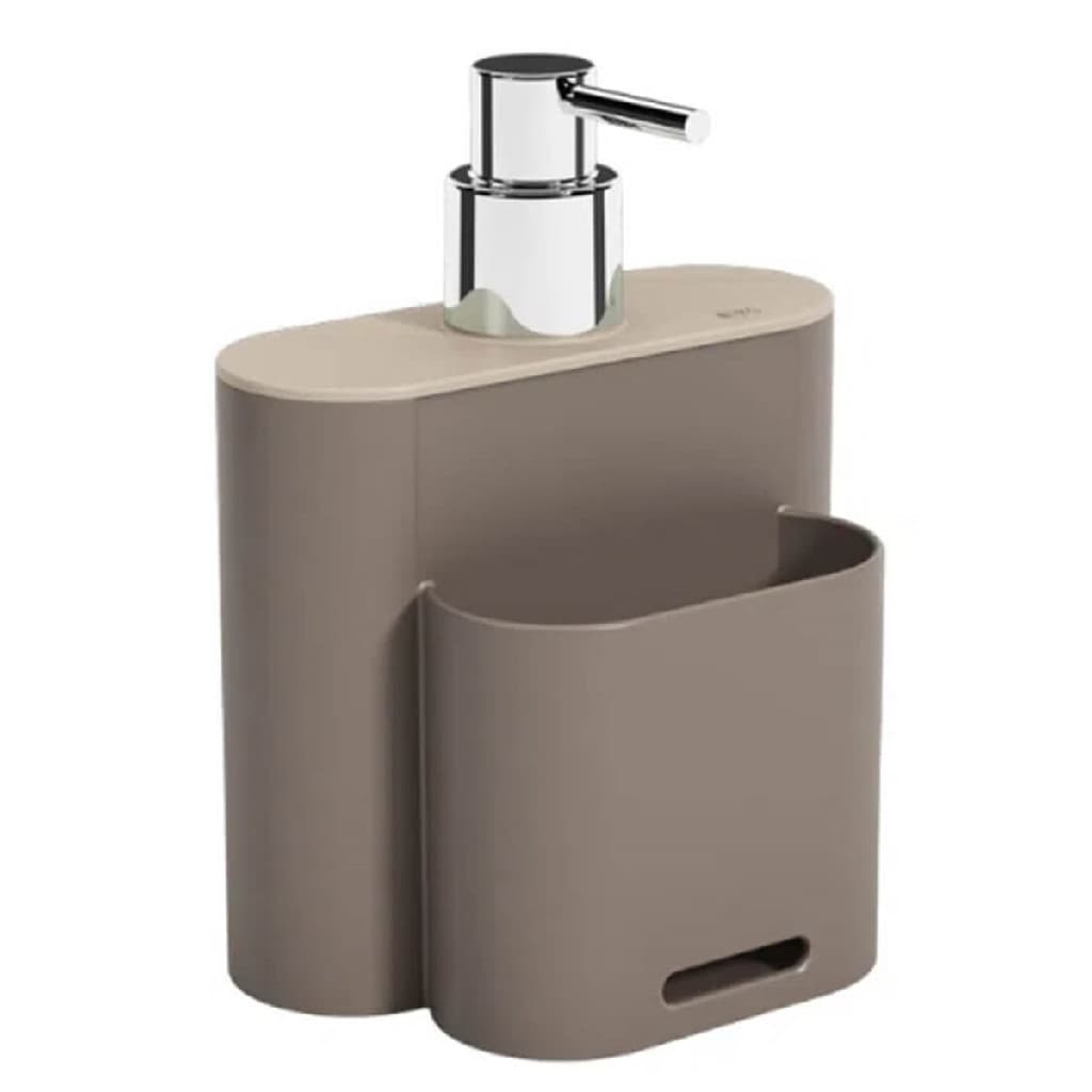 Dispenser Flat Para Detergente e Esponja Kitchen Sink 500ml Cinza Quente Cinza Claro 17002/3334 Coza