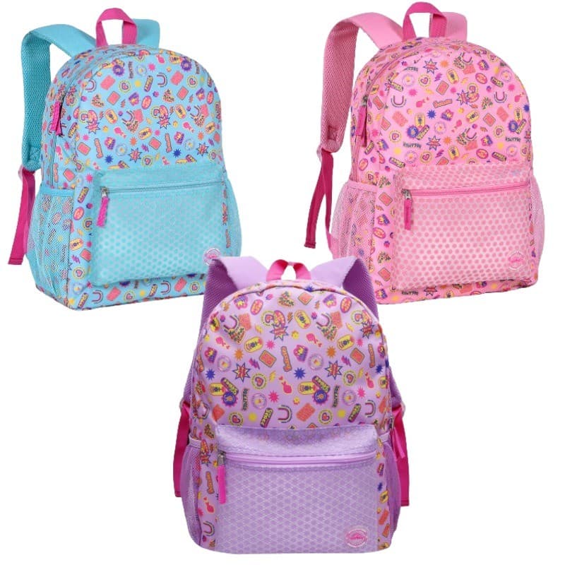 Mochila Feminina De Costas 17" MF23043 Escolar Juvenil Clio Style