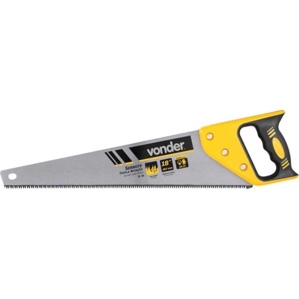 Serrote 18" Profissional Tripla Afiação Antiaderente Cabo Plástico Vonder