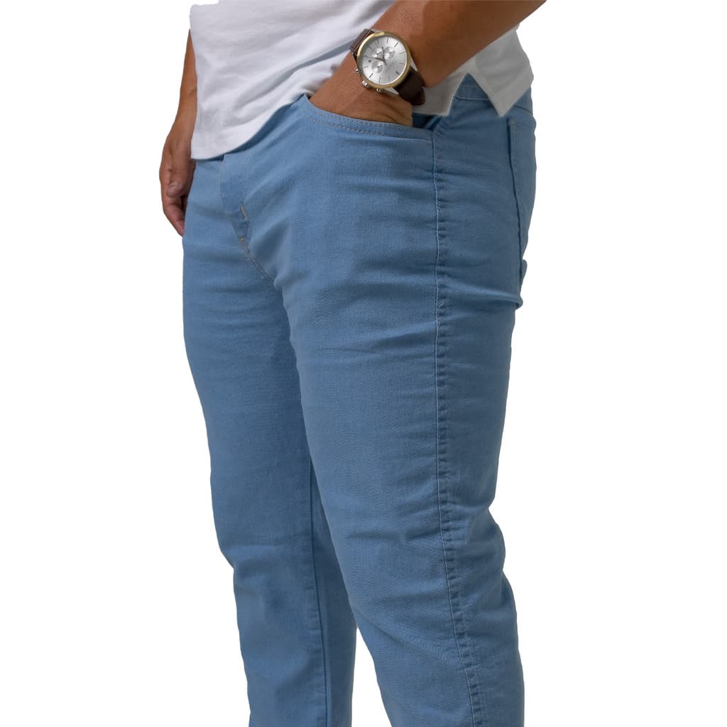 Calca Jeans Azul Claro Masculina Slim Skinny Elastano Lycra Conforto Premium Casual Presente Pai