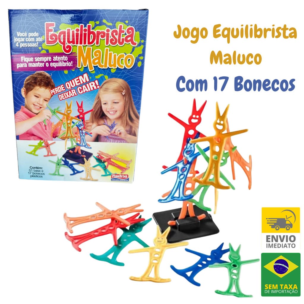 Jogo Educativo Lúdico Equilibrista Maluco  Mantenha os Palhaços Equilibrados atenção