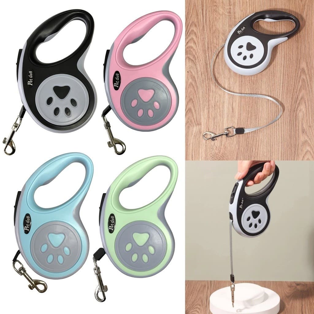 Guia Retrátil 5 ou 3 Metros Com Botão De Controle Para Regulagem  Pet Cachorro Passeio Linha Premium LR-0160
