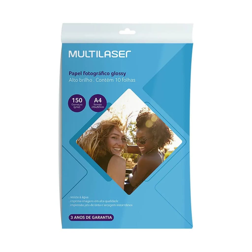 PAPEL FOTOGRAFICO GLOSSY A4 150G 10FLS