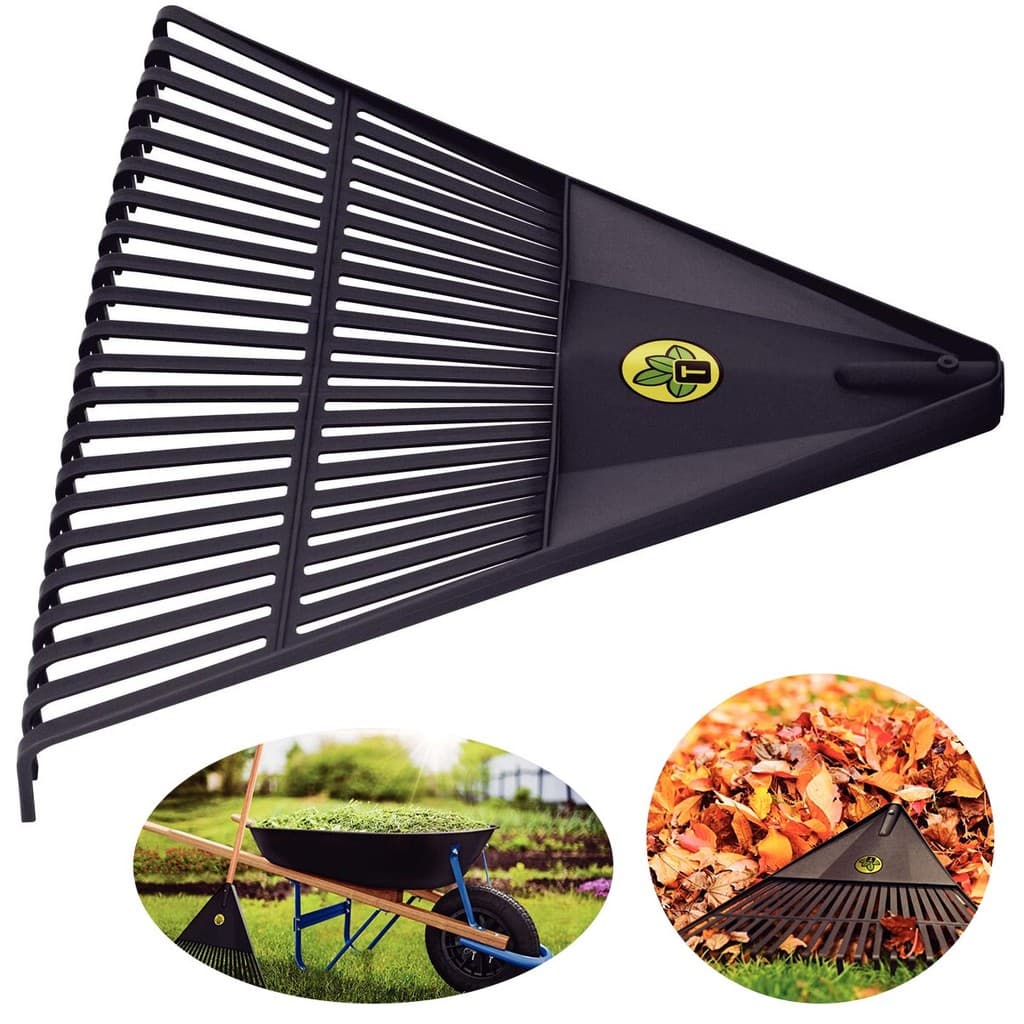 Rastelo Jardim Tramontina 54cm Vassoura Plástica Preta 22 Dentes Restel para Jardinagem Sem Cabo