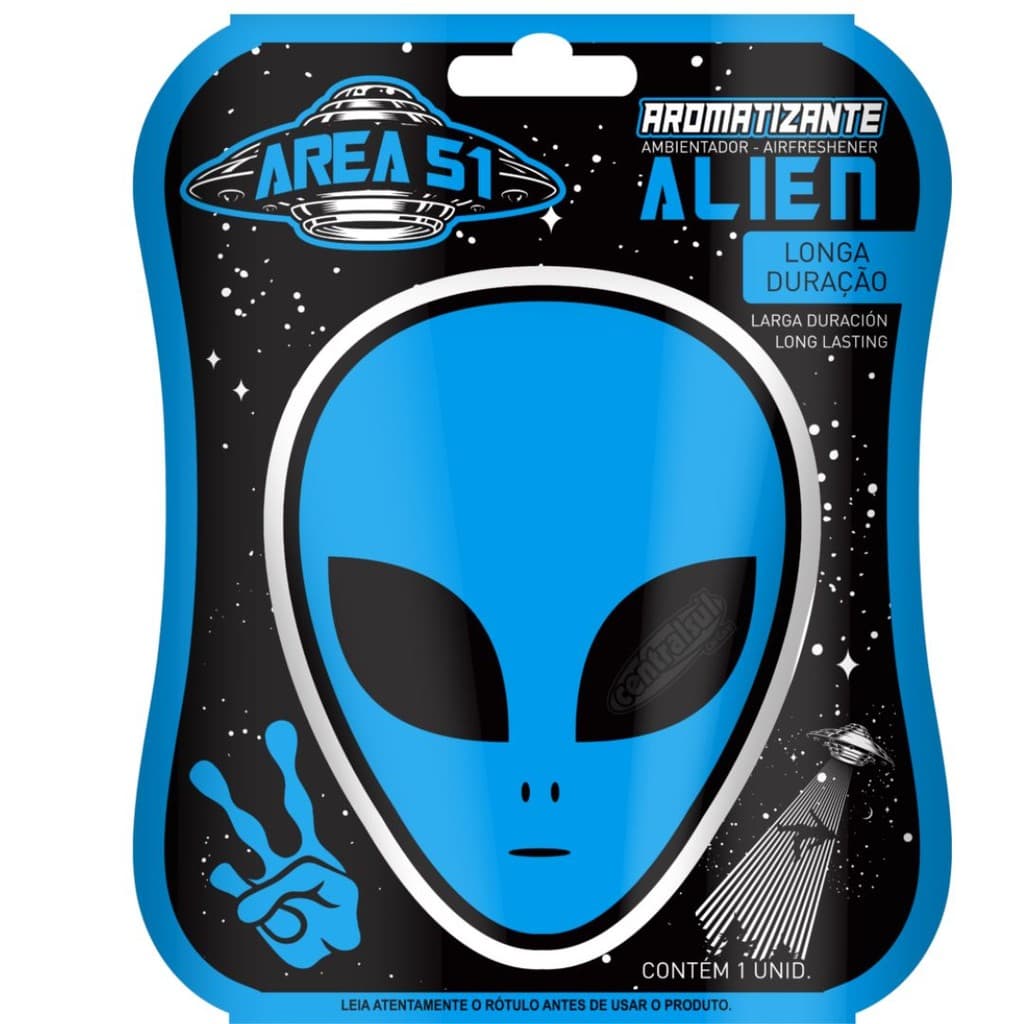 Aromatizante Miniatura Area 51 Alien Azul Centralsul