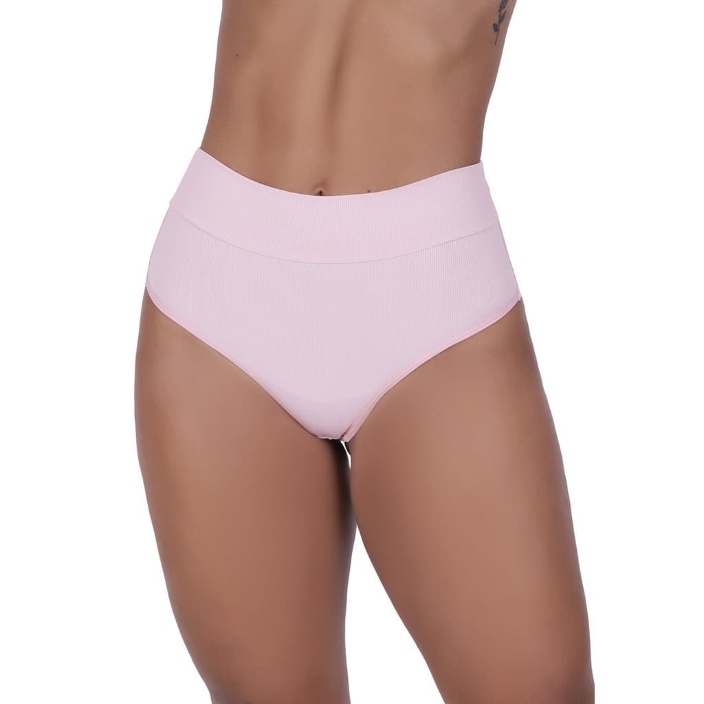 Calcinha Clássica Canelada Concept Essentials Rosa