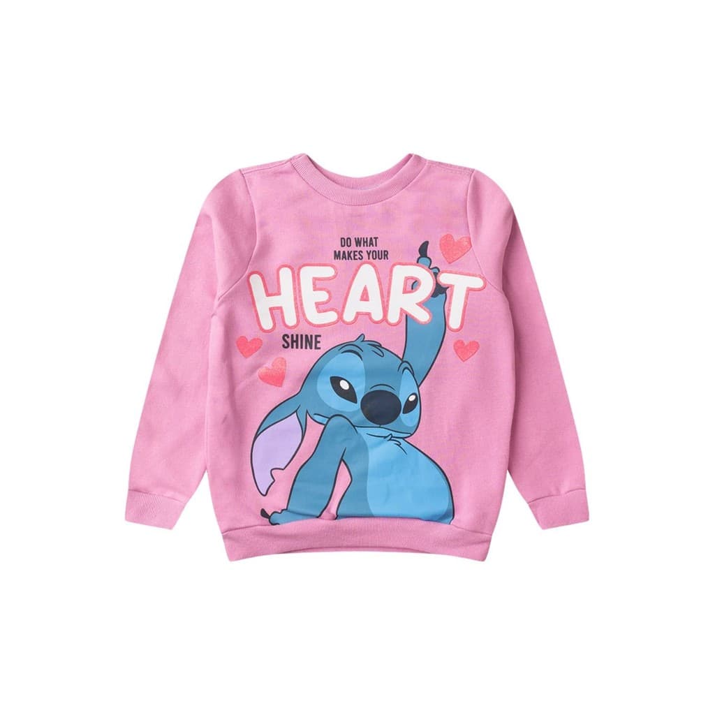 Casaco Moletom Infantil Feminino Stitch Rosa