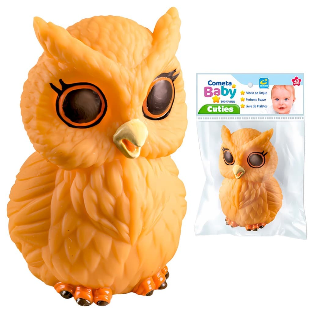 Coruja Brinquedo Soft Para Bebê Mordedores Bichinhos 100% Vinil Macio Banho Banheira Brinquedo