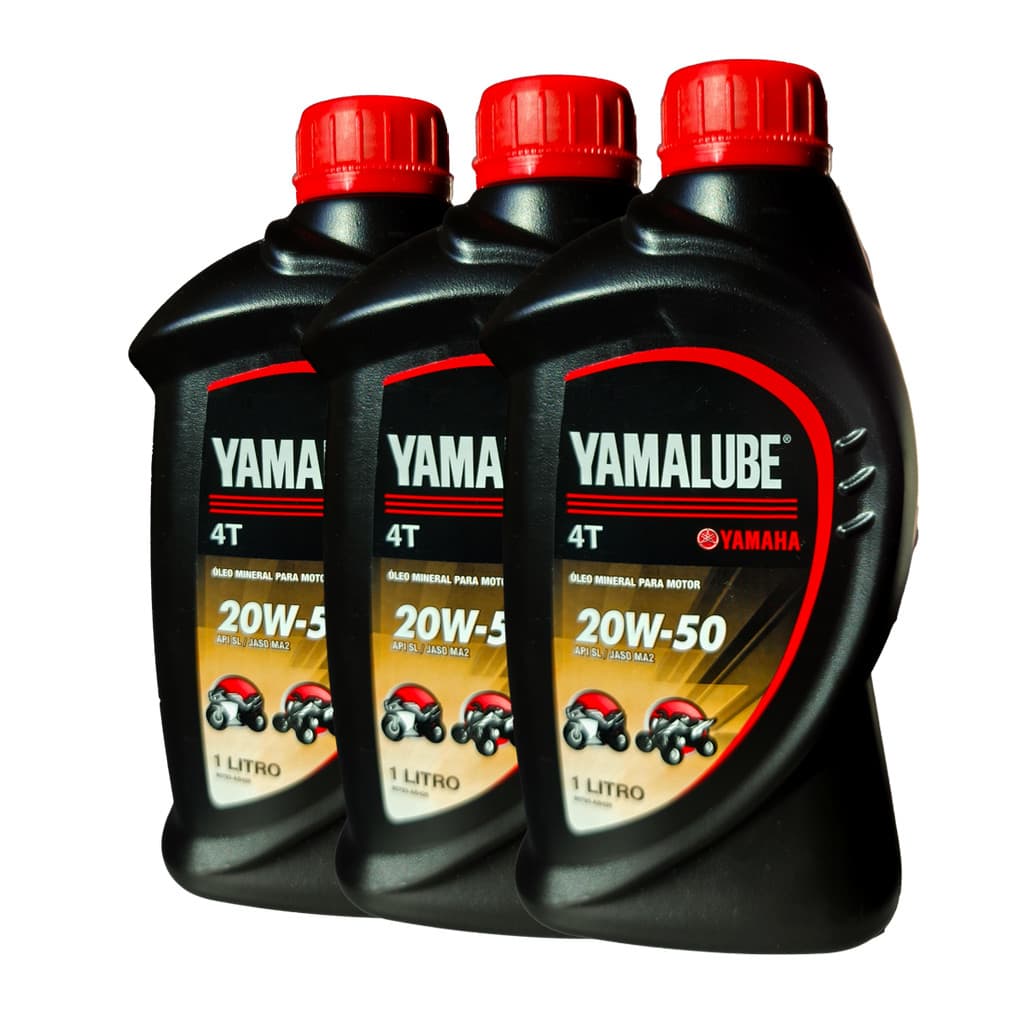 3 Litros Óleo Yamalube 20W50 Mineral Original Genuíno Yamaha Fazer Lander Ténéré