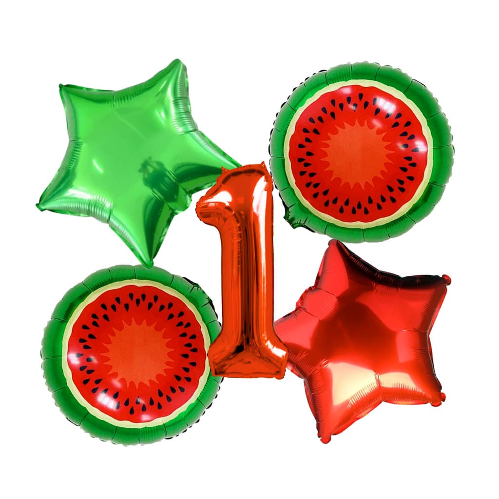 Kit Balão Bexiga Metalizada Numero Vermelho Festa MELANCIA Decoração Mesversario Aniversario