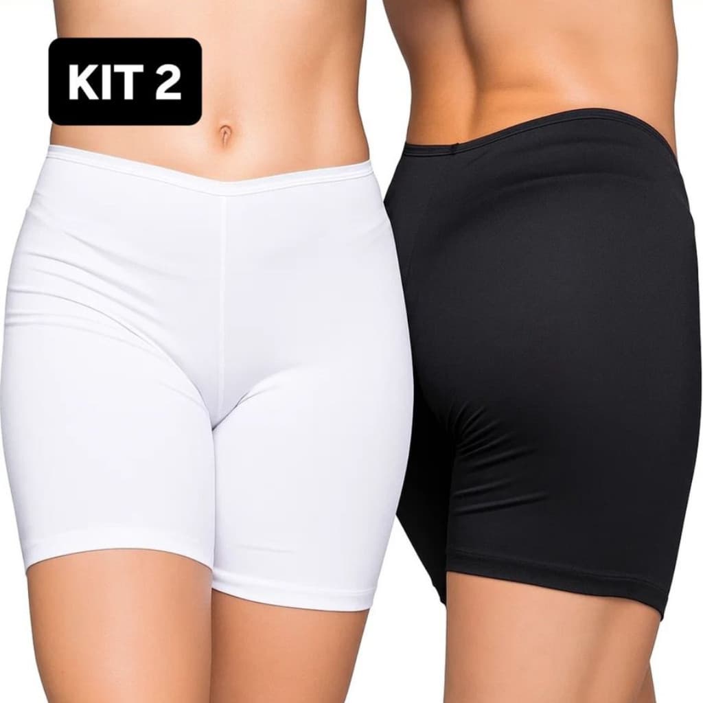 KIT 2 Short Anágua Curto Segunda Pele Modeladora Roupa Íntima Feminina Mão Marca