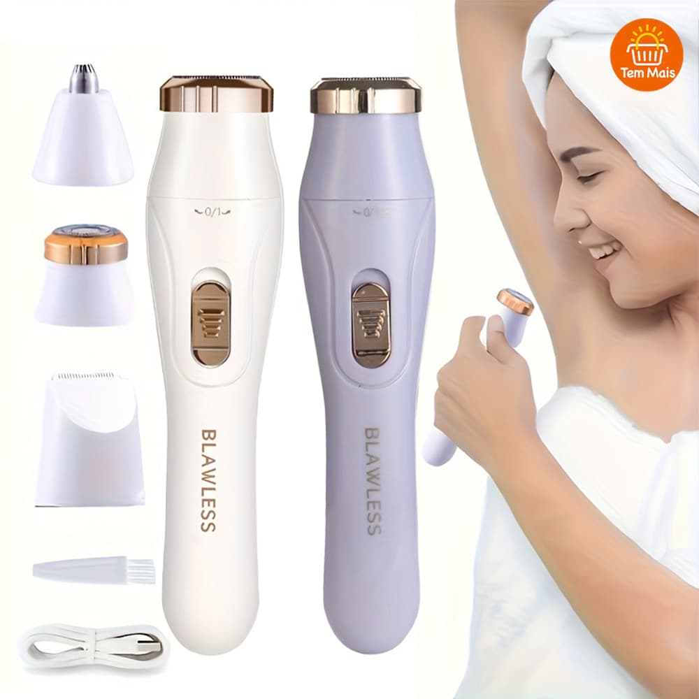 Depiladora Recarregável Elétrica Multifuncional 3 em 1 Portátil para Barbear Corporal e Facial de Alta Eficiência
