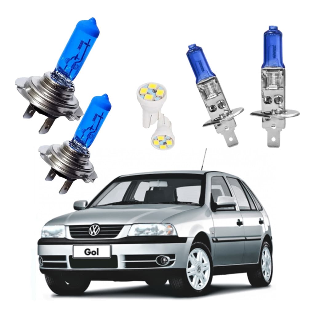 Kit Lampada Super Branca Vw Gol G3 Farol Alto e Baixo Envio Rapido