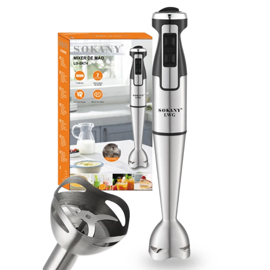 Mixer de Mão 1000W Vertical Turbo Whey Bebidas Sopas e Omelete110V e 220V - Volts