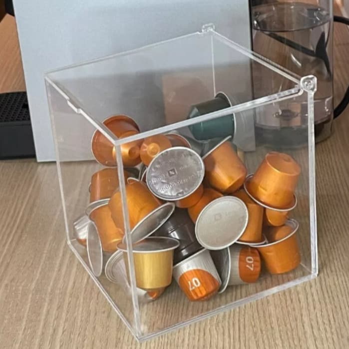 Caixa Transparente Acrílica Organizador de Cápsulas de Café Cor Cristal PROMOÇÃO