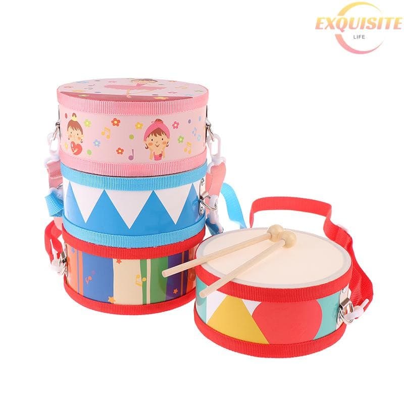 [EL] Conjunto De Madeira Para Tambor De Percussão Infantil Com Alça De Transporte , Instrumento Musical , Auxiliares De