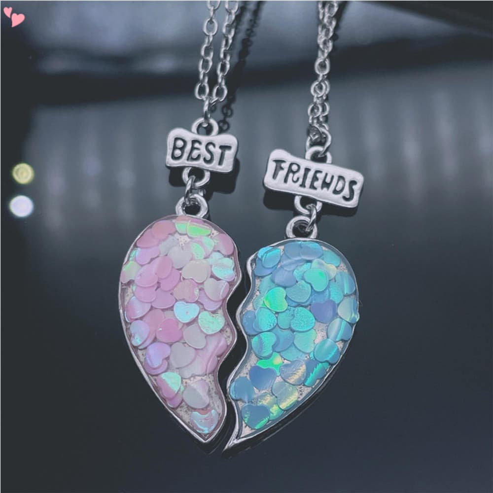 Melhor Amigo Colar Para 2 Meninas Magnético Combinando Amizade Meio Coração Pingente BFF Colares Irmã