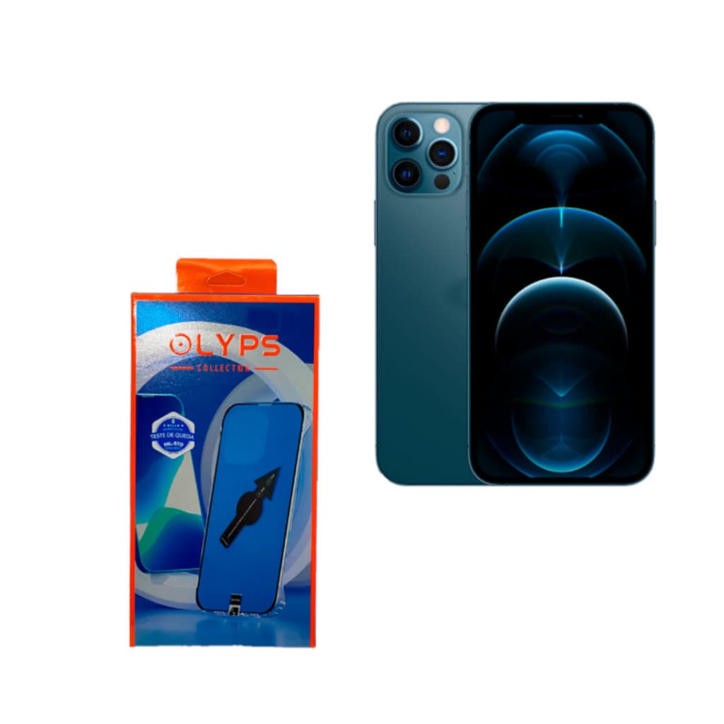 Capa Olyps Acrílico Transparente Com Película Linha Iphone 12