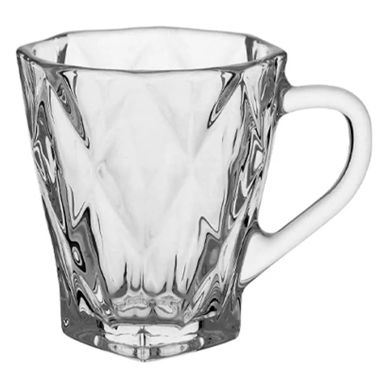 Jogo 6 canecas xicaras capuccino cafe 180 ML Vidro diamante