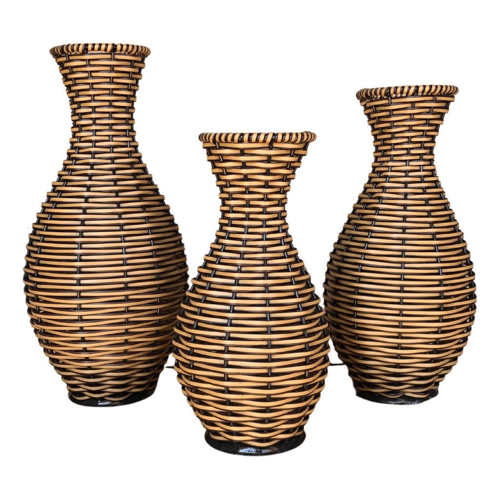 Trio Vaso Decorativo Mesa Pequeno Aladim Rústico