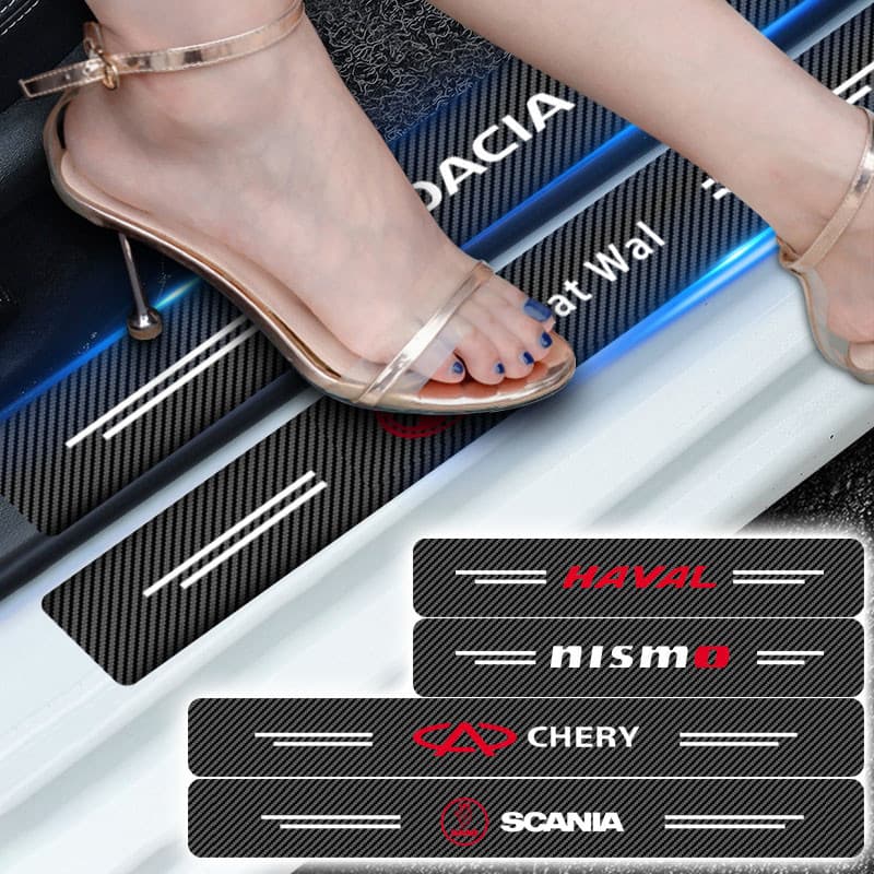 Adesivo De Proteção De Soleira De Porta De Fibra rbon , 4 Peças , Acessórios De Carro Para Hyundai I30 Tucson Veloster K