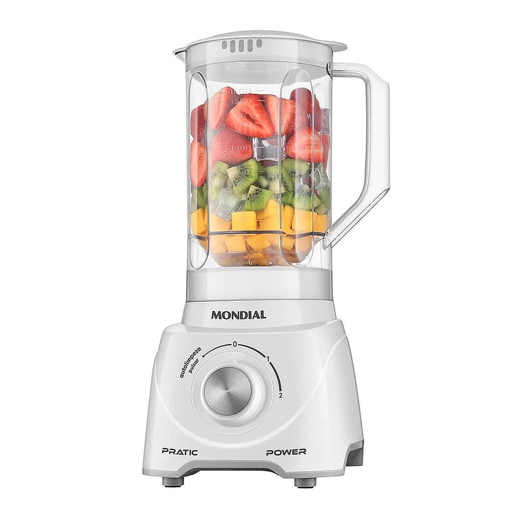 Liquidificador Mondial 2,2L 2 velocidades 550W Pratic Power - L-97-W Branco 127V 220V