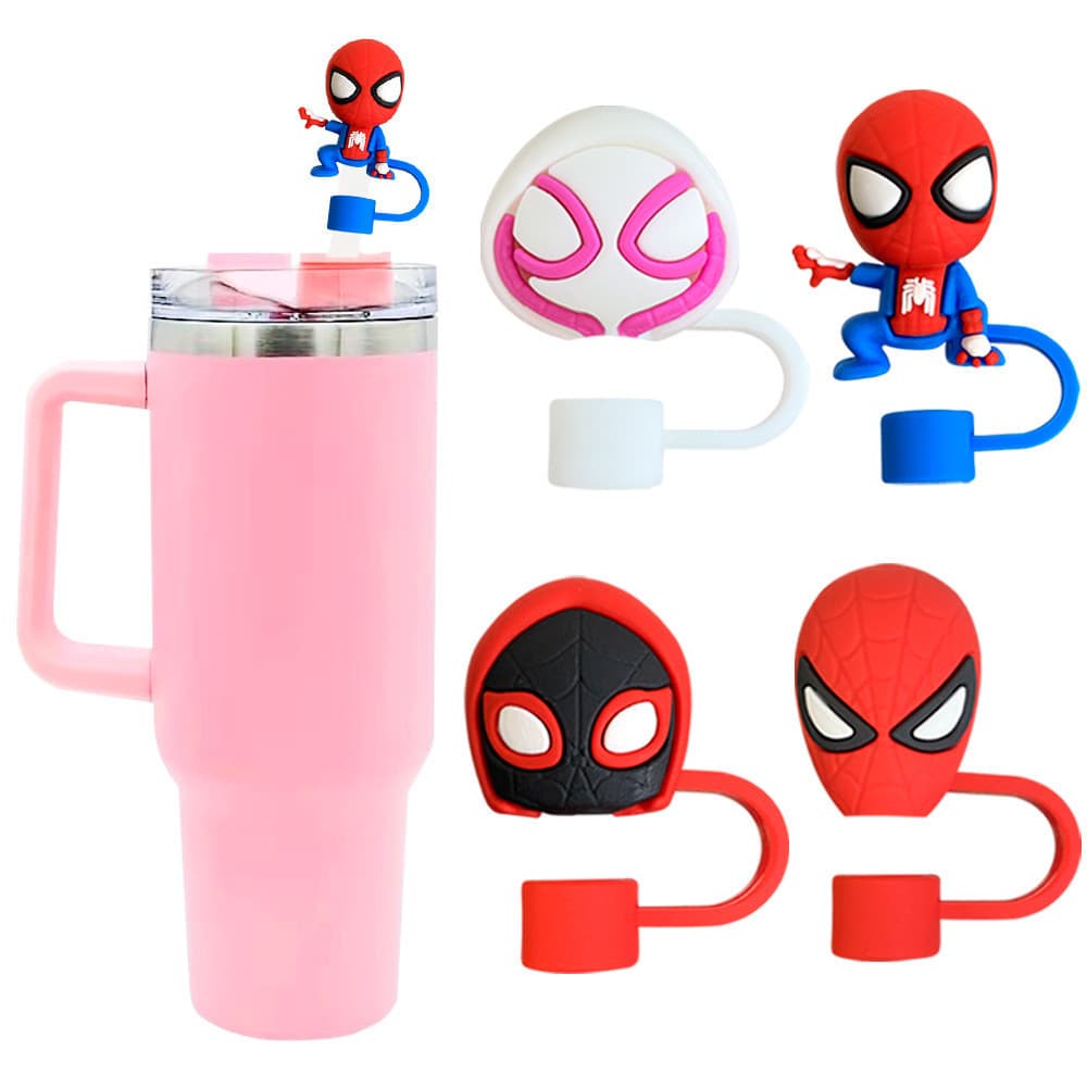 Tampa de palha de 10mm Tampa de palha Anti-pó Tanley Water Bottle Cup Acessórios Isolamento de água quente Chávena de chá de leite Série Aranha Chapéu de palha
