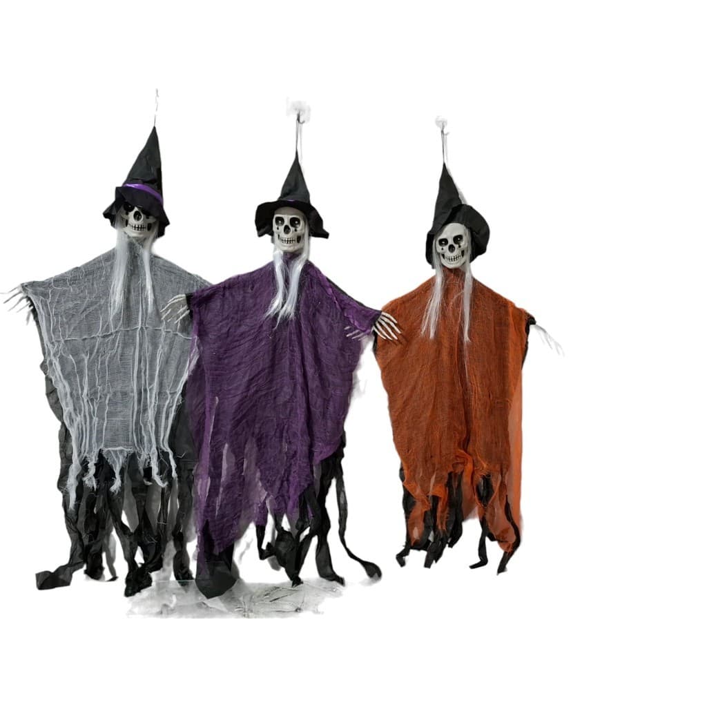 Boneco Caveira Suspenso Halloween Decoração  Artigo de Festa com som e luz