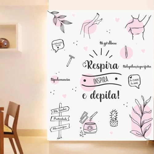 Adesivo Papel Parede Depilação Estética Gilete Pernas D931