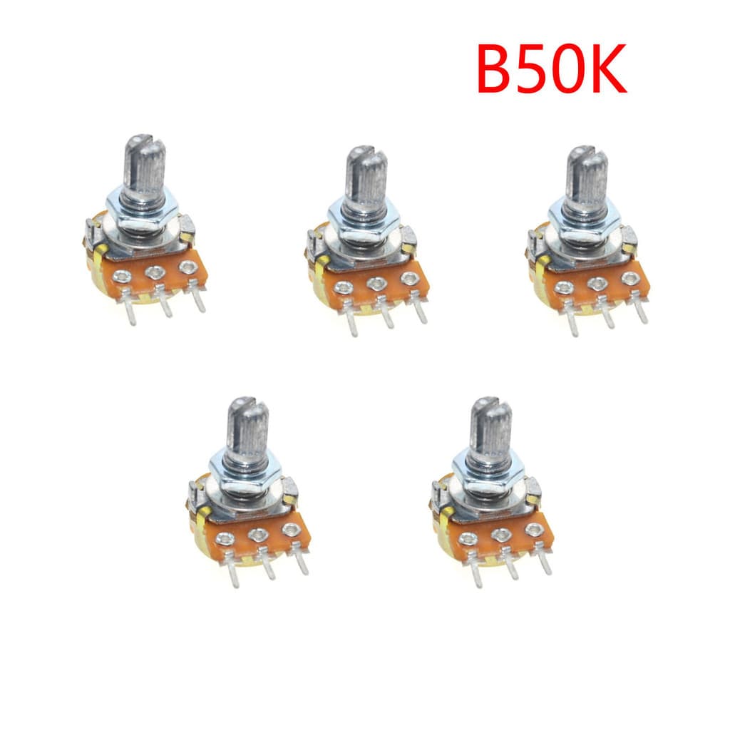 5pcs WH148 B50K Potenciômetro Linear Eixo 15mm