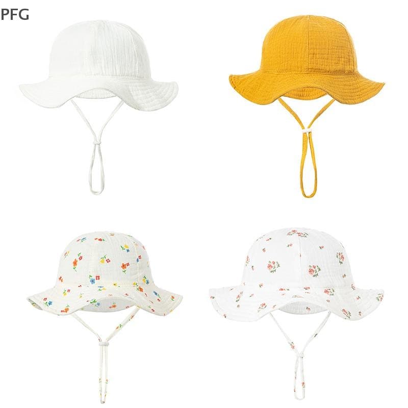 PFG Bebê Algodão Balde Chapéu Novas Crianças Ao Ar Livre Bonés Meninos Meninas Impressão Panamá Unisex Praia De Pesca FG
