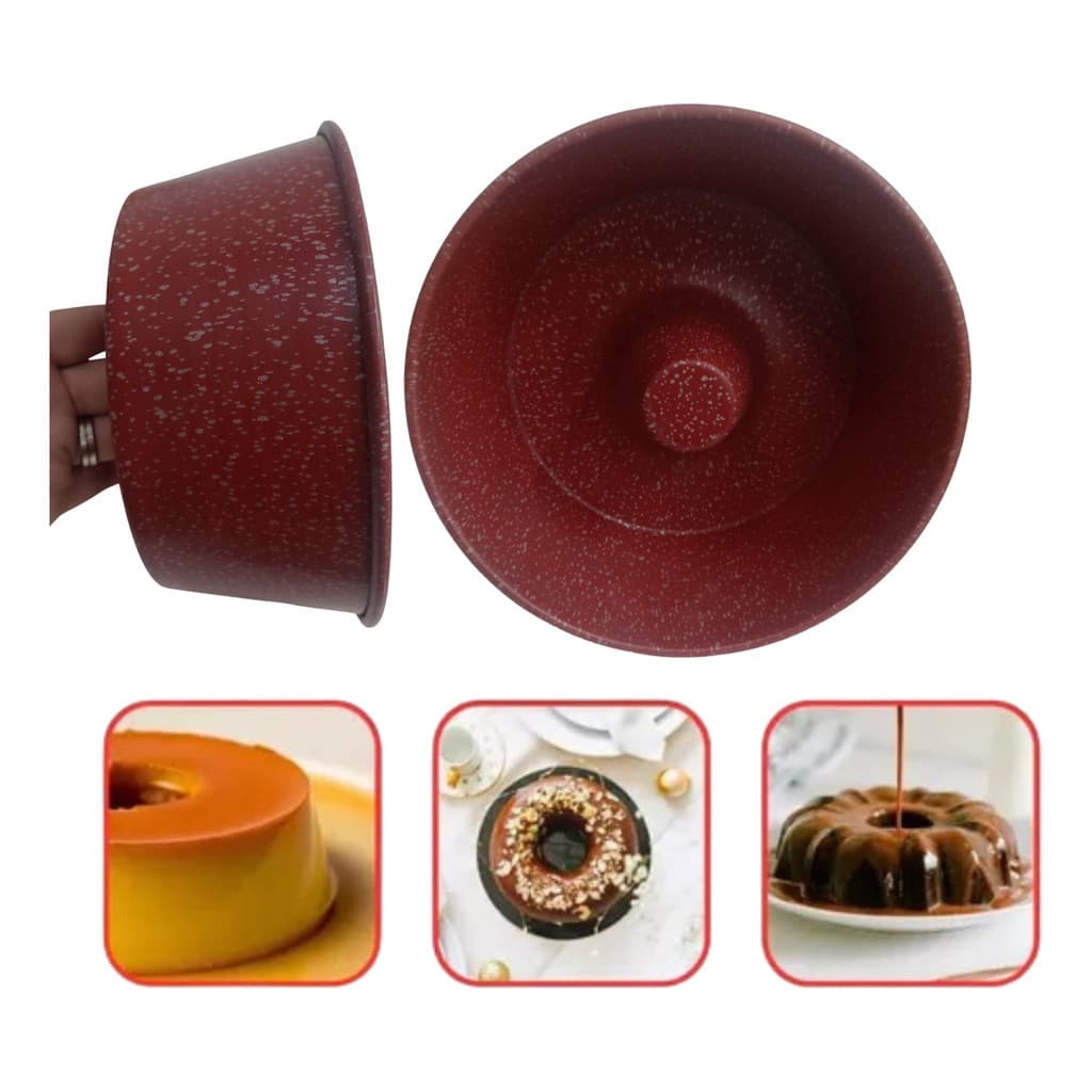 Forma Pudim Bolo Vermelho Antiaderente Redonda Brigareiro