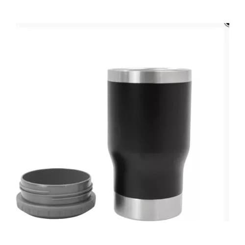 Super Copo Térmico Porta Lata Garrafa Long Neck Copo Abridor (Cor Preto)