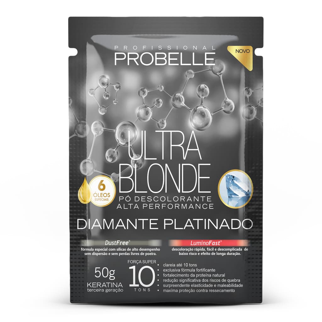 Kit 6 Sachês  de Pó descolorante Probelle 50G