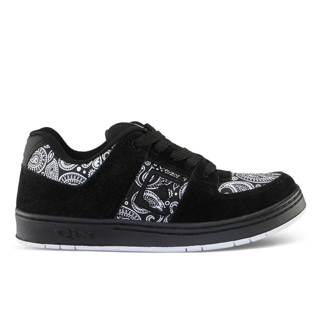 Tenis Skate Qix 90's OG Cassic Sneakers Estampado Preto Branco Confortavel
