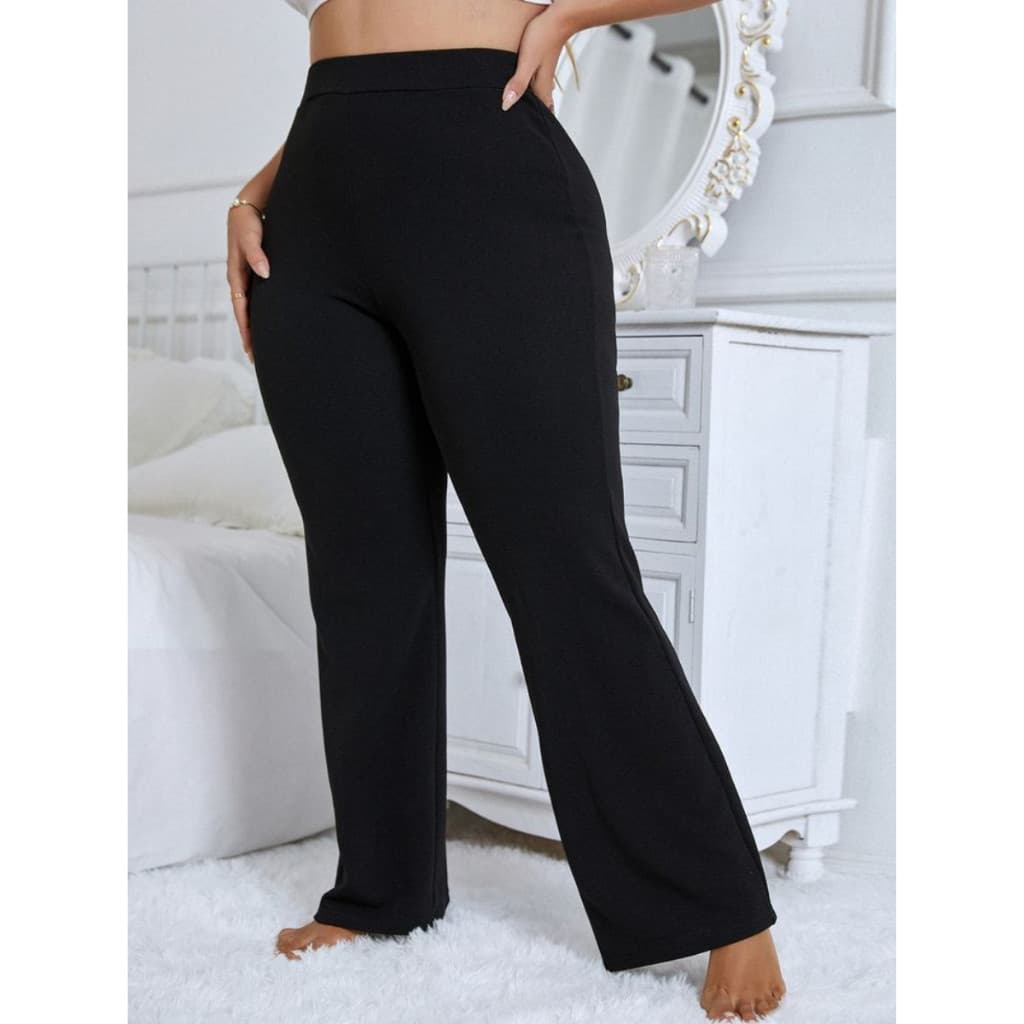 Calça Flare Bailarina Plus Size G1 G2 G3 G4 Cintura Bem Alta Em Suplex