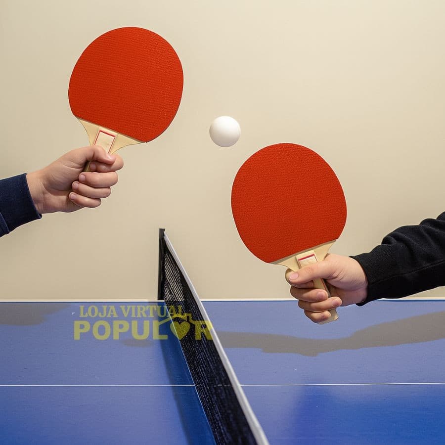 Kit Ping Pong Tênis De Mesa 2 Raquetes 3 Bolinhas Ergonômico Emborrachado